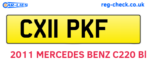 CX11PKF are the vehicle registration plates.