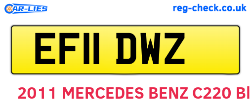EF11DWZ are the vehicle registration plates.