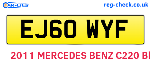 EJ60WYF are the vehicle registration plates.
