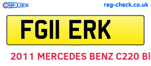 FG11ERK are the vehicle registration plates.