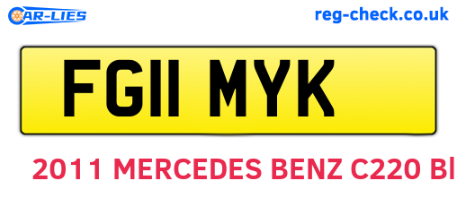 FG11MYK are the vehicle registration plates.