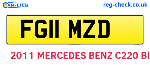 FG11MZD are the vehicle registration plates.