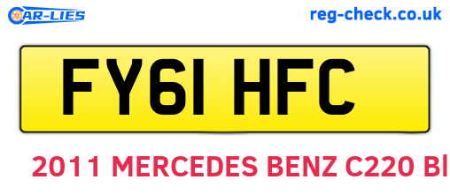 FY61HFC are the vehicle registration plates.