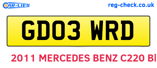 GD03WRD are the vehicle registration plates.