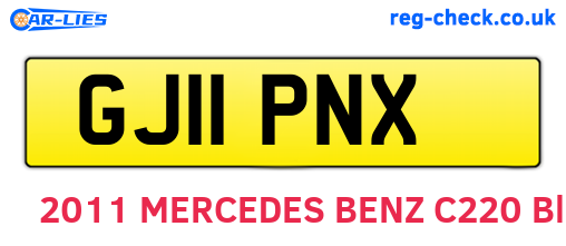 GJ11PNX are the vehicle registration plates.