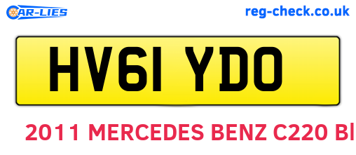 HV61YDO are the vehicle registration plates.