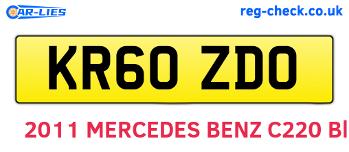 KR60ZDO are the vehicle registration plates.