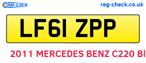 LF61ZPP are the vehicle registration plates.