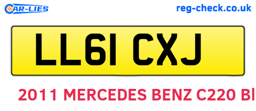 LL61CXJ are the vehicle registration plates.