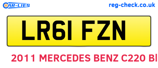 LR61FZN are the vehicle registration plates.
