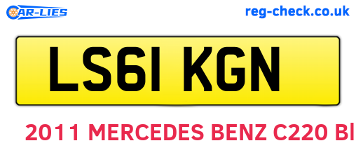 LS61KGN are the vehicle registration plates.