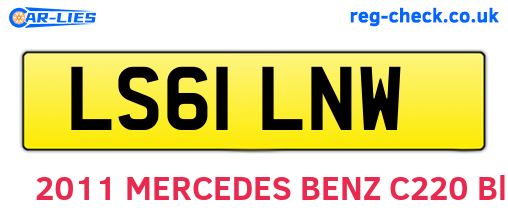 LS61LNW are the vehicle registration plates.
