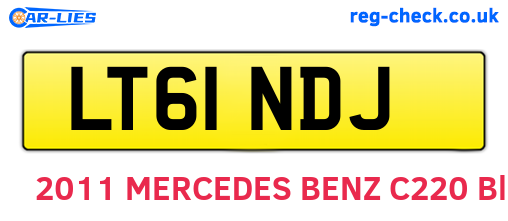 LT61NDJ are the vehicle registration plates.