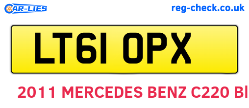 LT61OPX are the vehicle registration plates.