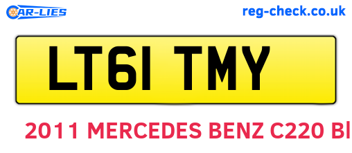 LT61TMY are the vehicle registration plates.