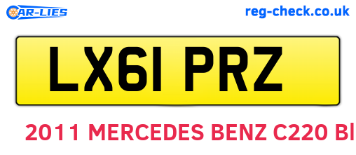 LX61PRZ are the vehicle registration plates.