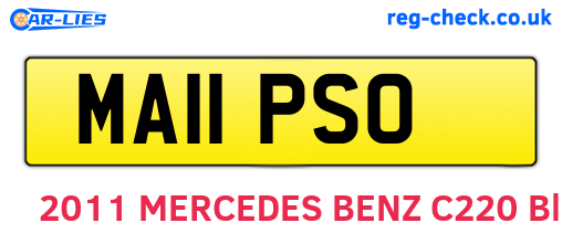 MA11PSO are the vehicle registration plates.