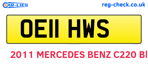 OE11HWS are the vehicle registration plates.