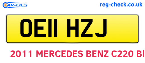 OE11HZJ are the vehicle registration plates.