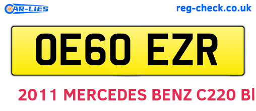 OE60EZR are the vehicle registration plates.
