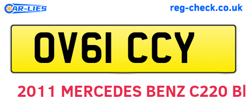OV61CCY are the vehicle registration plates.