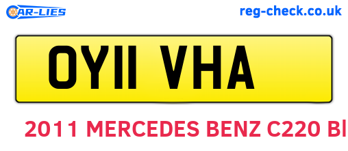 OY11VHA are the vehicle registration plates.