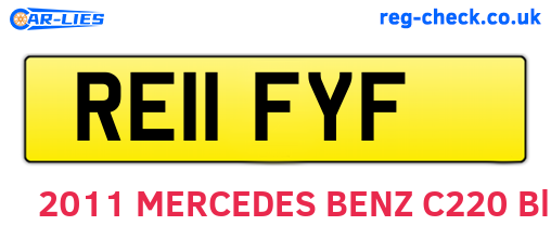 RE11FYF are the vehicle registration plates.
