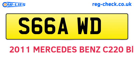 S66AWD are the vehicle registration plates.