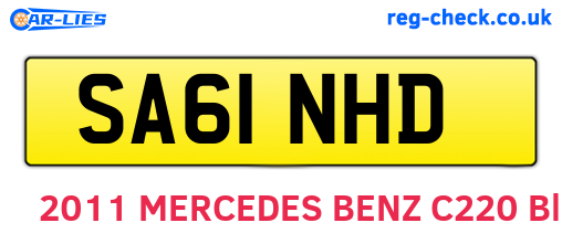 SA61NHD are the vehicle registration plates.