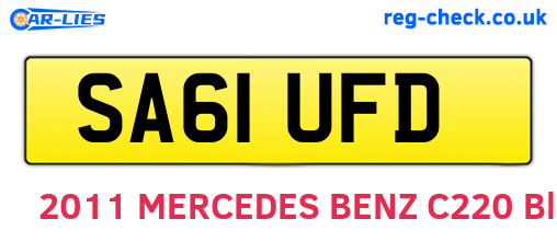 SA61UFD are the vehicle registration plates.