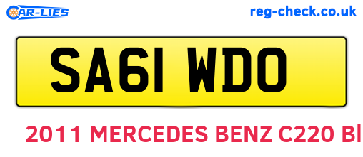 SA61WDO are the vehicle registration plates.