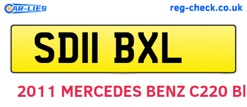 SD11BXL are the vehicle registration plates.