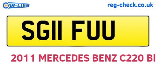 SG11FUU are the vehicle registration plates.