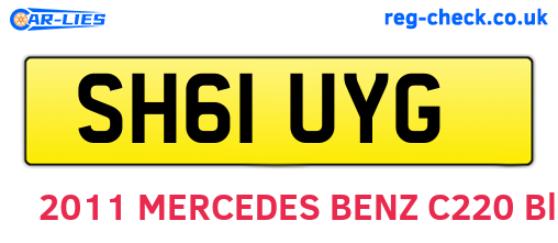 SH61UYG are the vehicle registration plates.