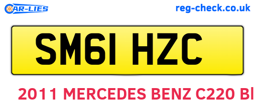 SM61HZC are the vehicle registration plates.