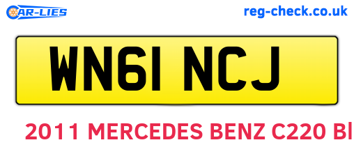 WN61NCJ are the vehicle registration plates.