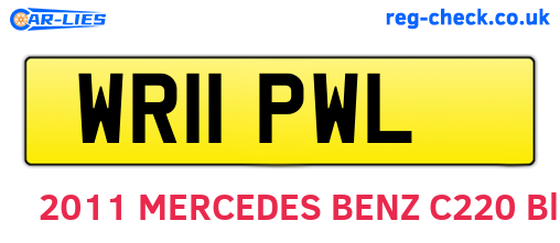 WR11PWL are the vehicle registration plates.
