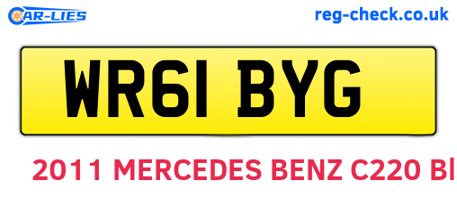 WR61BYG are the vehicle registration plates.