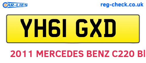 YH61GXD are the vehicle registration plates.