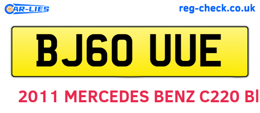 BJ60UUE are the vehicle registration plates.
