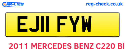 EJ11FYW are the vehicle registration plates.