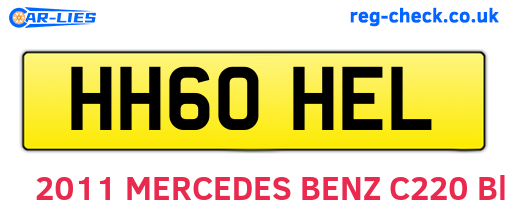 HH60HEL are the vehicle registration plates.