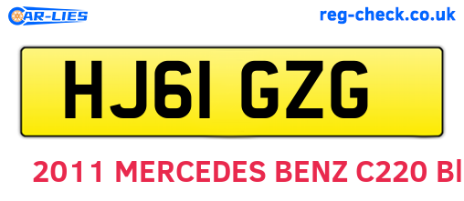 HJ61GZG are the vehicle registration plates.