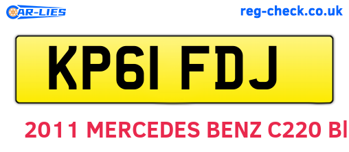 KP61FDJ are the vehicle registration plates.