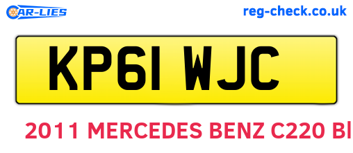 KP61WJC are the vehicle registration plates.