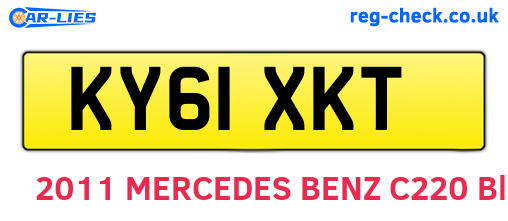 KY61XKT are the vehicle registration plates.