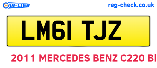 LM61TJZ are the vehicle registration plates.