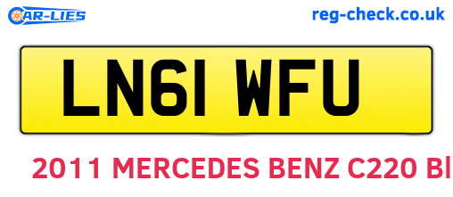 LN61WFU are the vehicle registration plates.