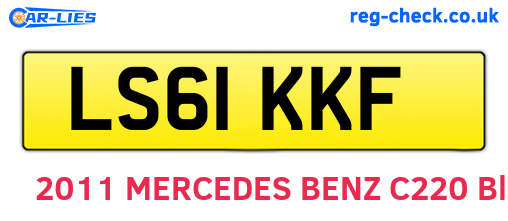 LS61KKF are the vehicle registration plates.