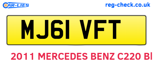 MJ61VFT are the vehicle registration plates.